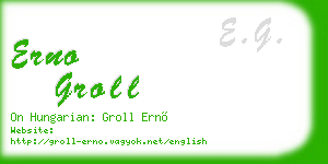 erno groll business card